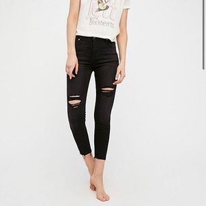 Black Free People “shark bite” Jeans